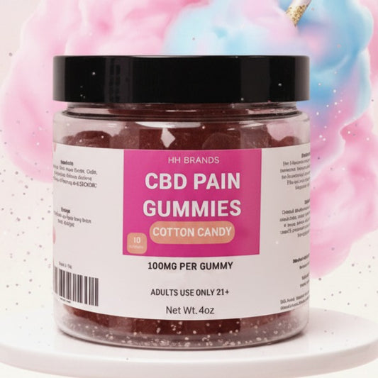 HH Brands Cotton Candy CBD Pain Gummies | 10 Jars per Bundle